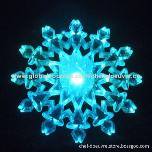 Christmas Suction Cup Snowflake, #7 with Color Changing LED